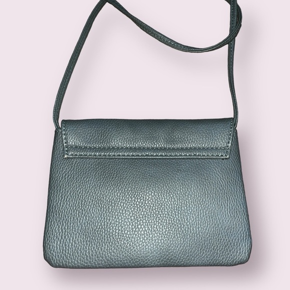 Rubi Faux Leather Crossbody Bag Charcoal Grey Gold Mini Casual Contemporary NWT - Picture 2 of 8